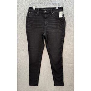 Time And Tru Jeans Womens 10 Black Denim High Rise Curvy Stretch Preppy NEW